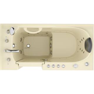 Universal Tubs Safe Premier 52.75 in. x 60 in. x 26 in. Left Drain Walk-in Air and Whirlpool Bathtub in Biscuit HD2653LBD-CP