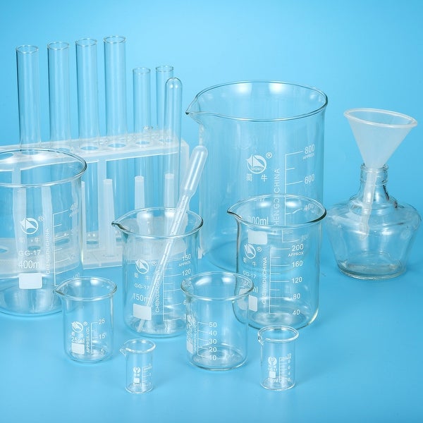 2pcs 50ml Low Form Glass Beaker 3.3 Borosilicate Lab Measuring Cups - Clear