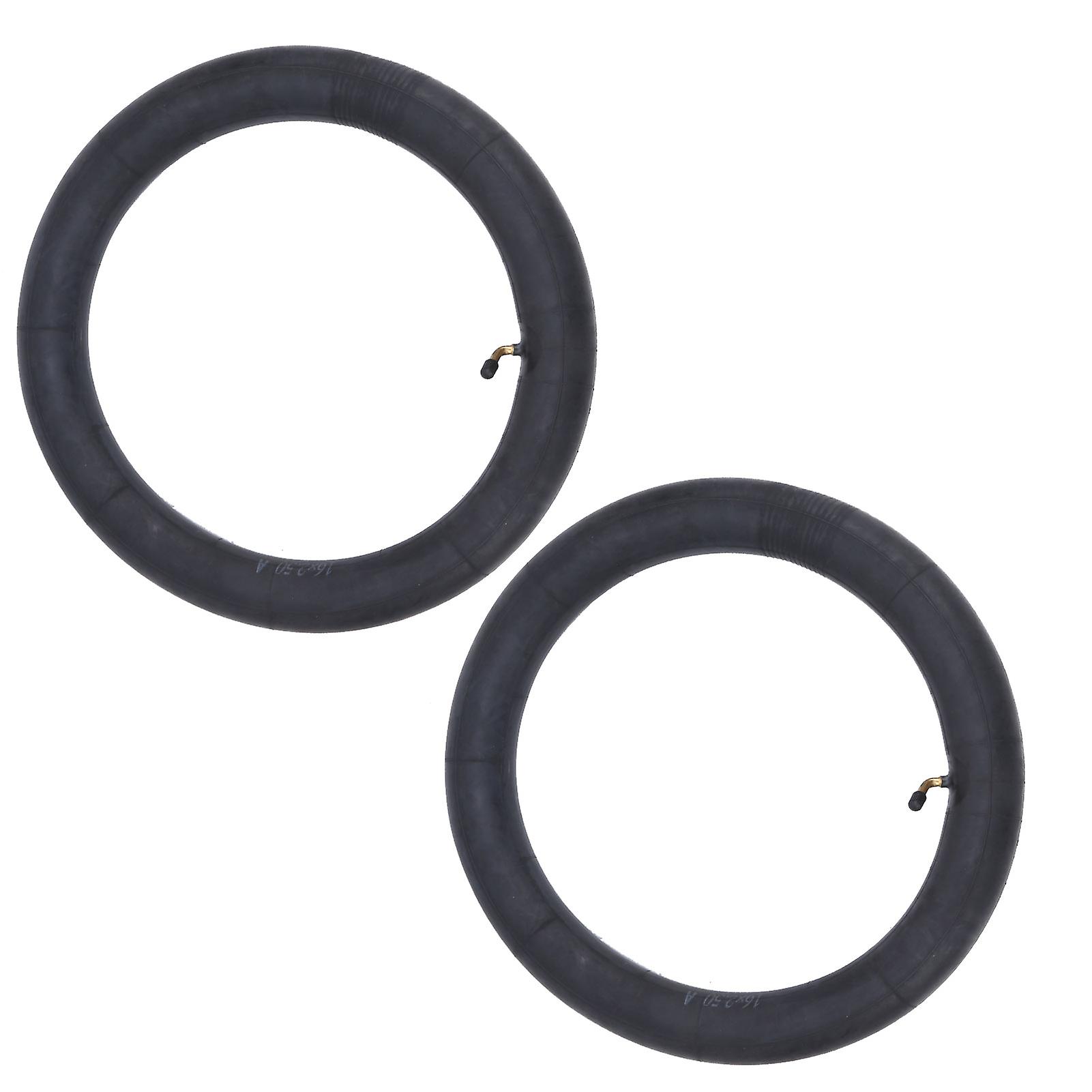 2pcs Inner Tyre Tube Tire Butyl Rubber W/bend Valve For Bicycle Folding Bike Accessory16x2.5in