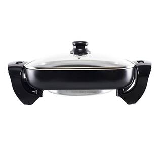 Continental Electric 12 in. Black Electric Skillet with Non-Skid Feet and Glass Lid CE23741