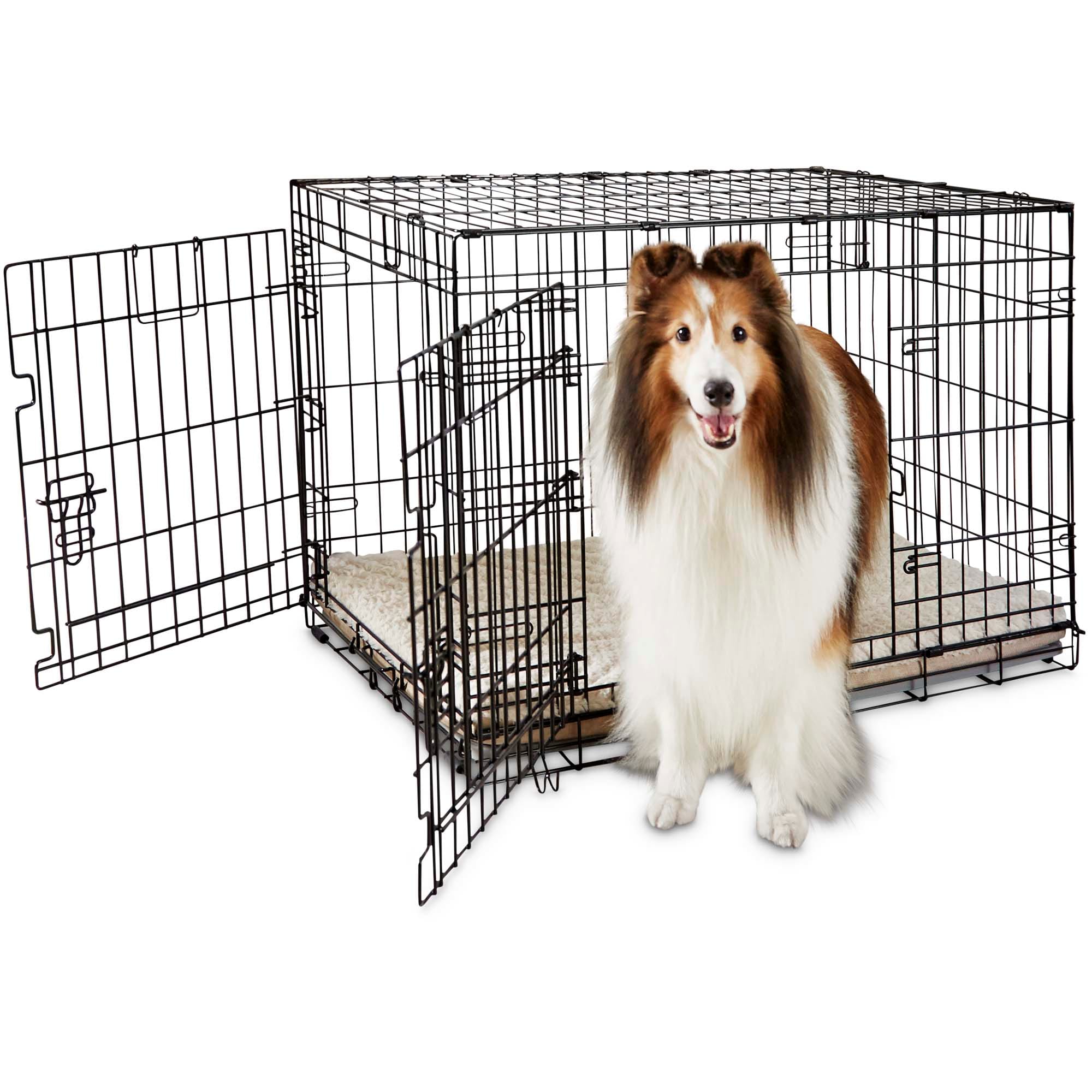 You  Me 2-Door Folding Dog Crate， 36.8