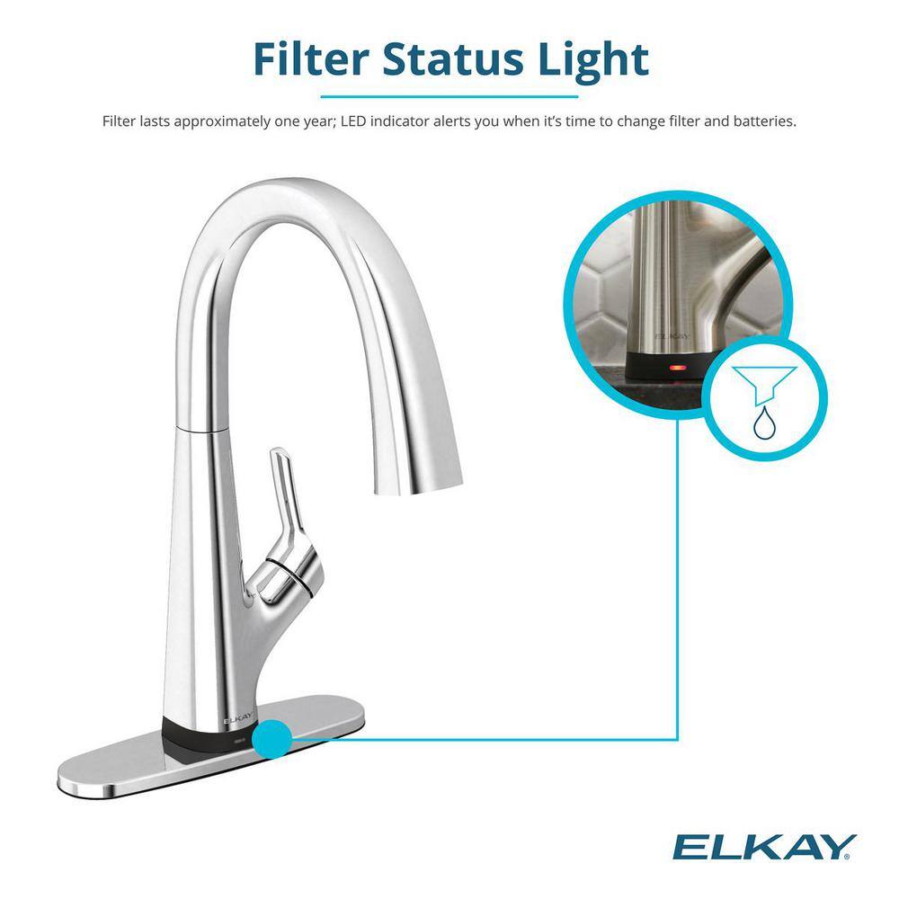 Elkay Classic White Quartz 33 in. Single-Bowl Undermount Kitchen Sink with Filtered Faucet and Accessories ELGRU13322WHFLC