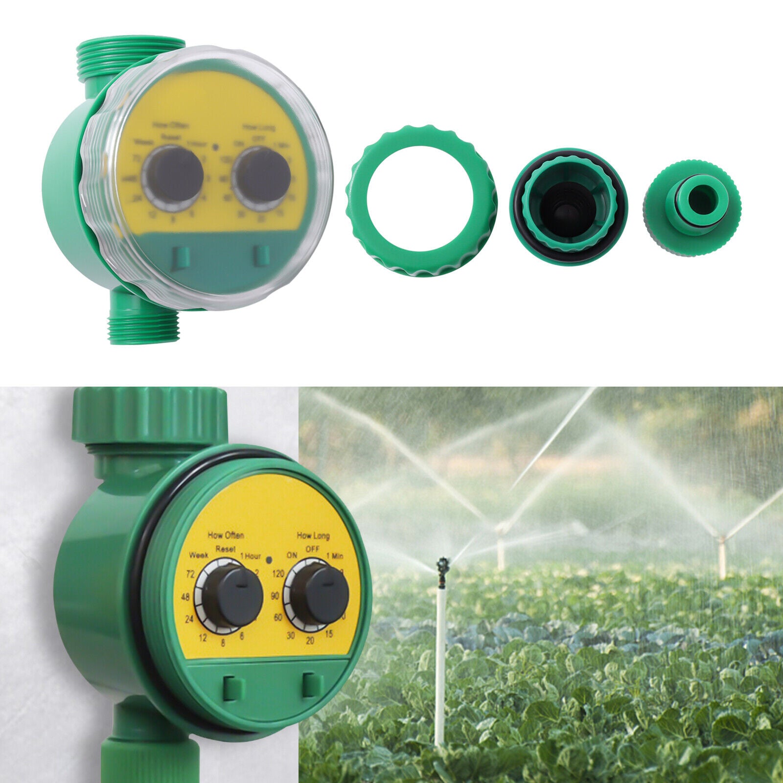 Miumaeov Outlet Hose Watering Timer Sprinkler Timer Waterproof Digital Irrigation Timer with 1H-7D Settable Frequency Applicable to 3/4