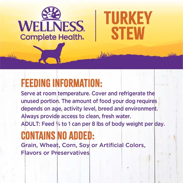 Wellness 12.5 oz Turkey Stew Thick and Chunky Natural Canned Dog Food