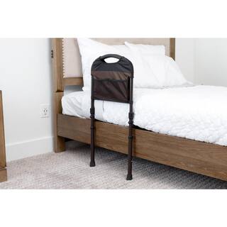 Stander 19 in. Stable Bed Rail with Adjustable Support Legs and Organizer Pouch in Brown 5800