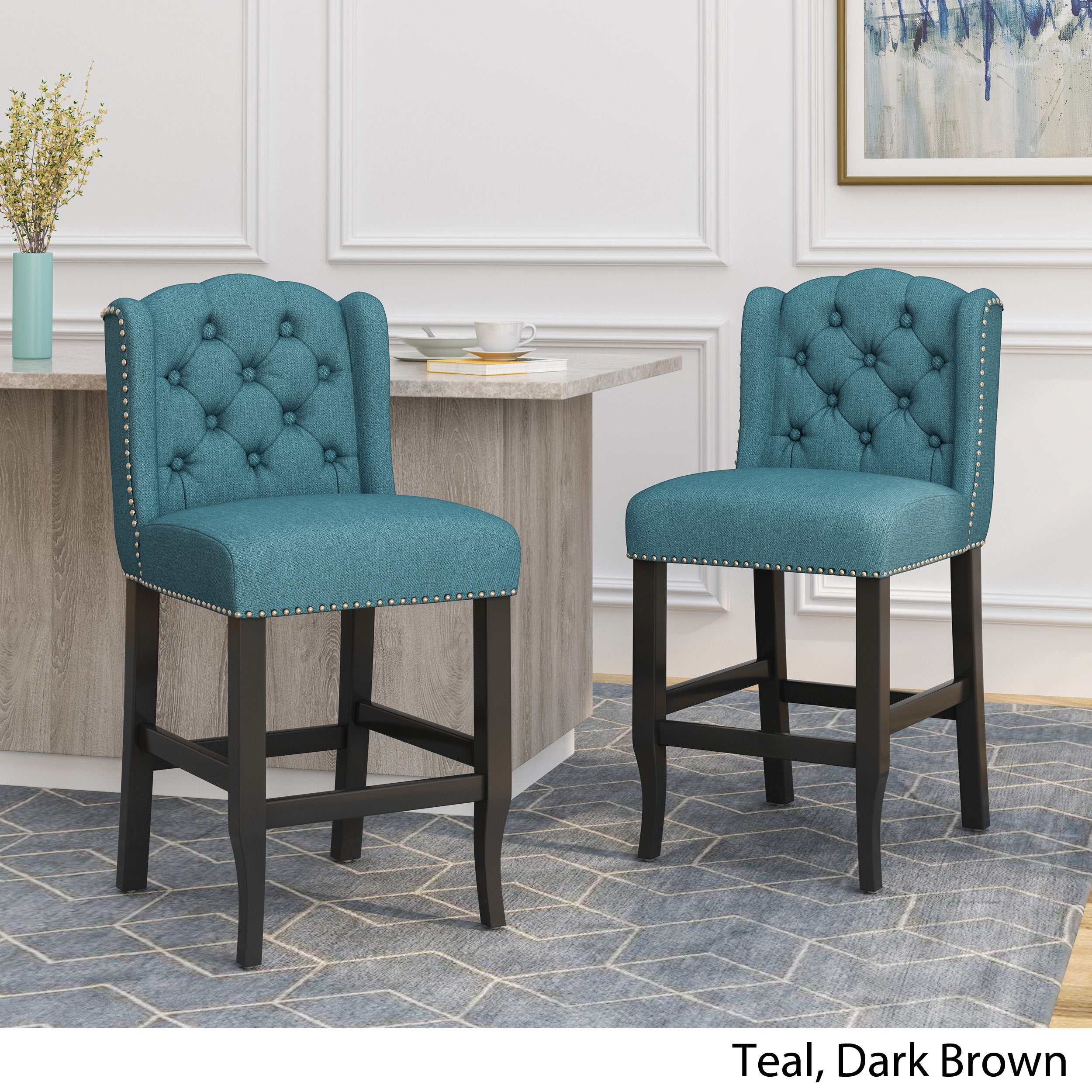 Leisha Wingback Counter Stool (Set of 2)