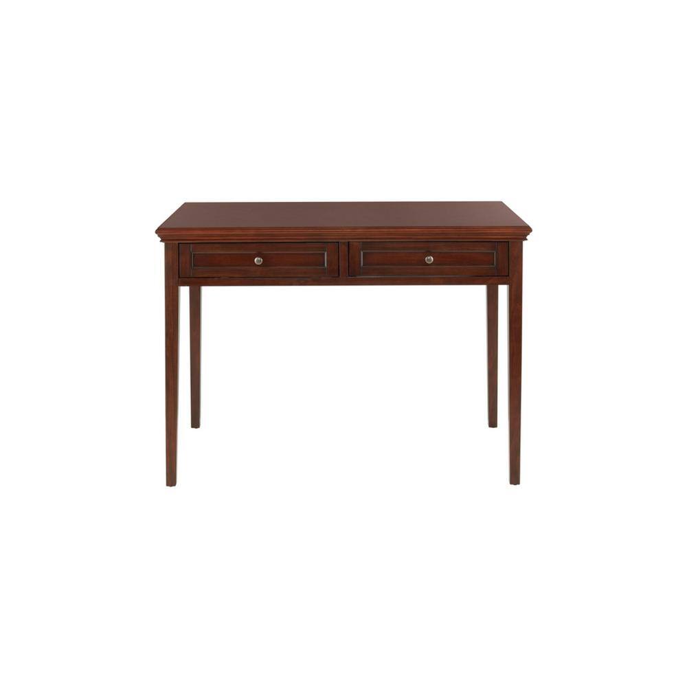 Home Decorators Collection 44 in. Rectangular Walnut Brown 2 Drawer Writing Desk with Solid Wood Material SK19051A3-SB