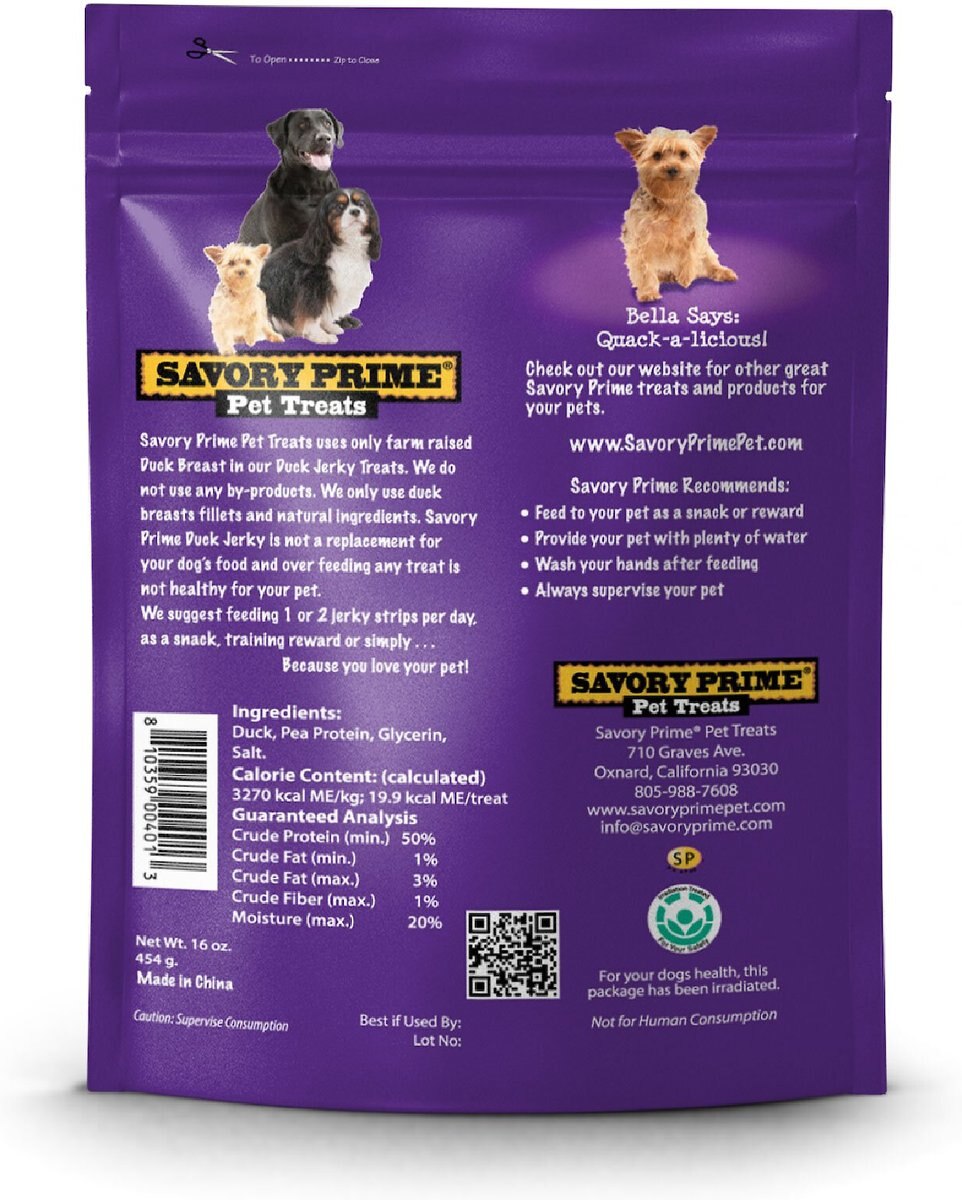 Savory Prime Duck Jerky Dog Treats