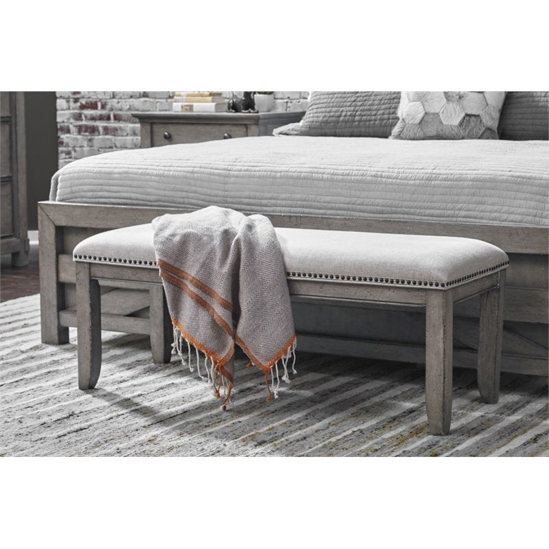 Bowery Hill Bedroom Bench in Gray