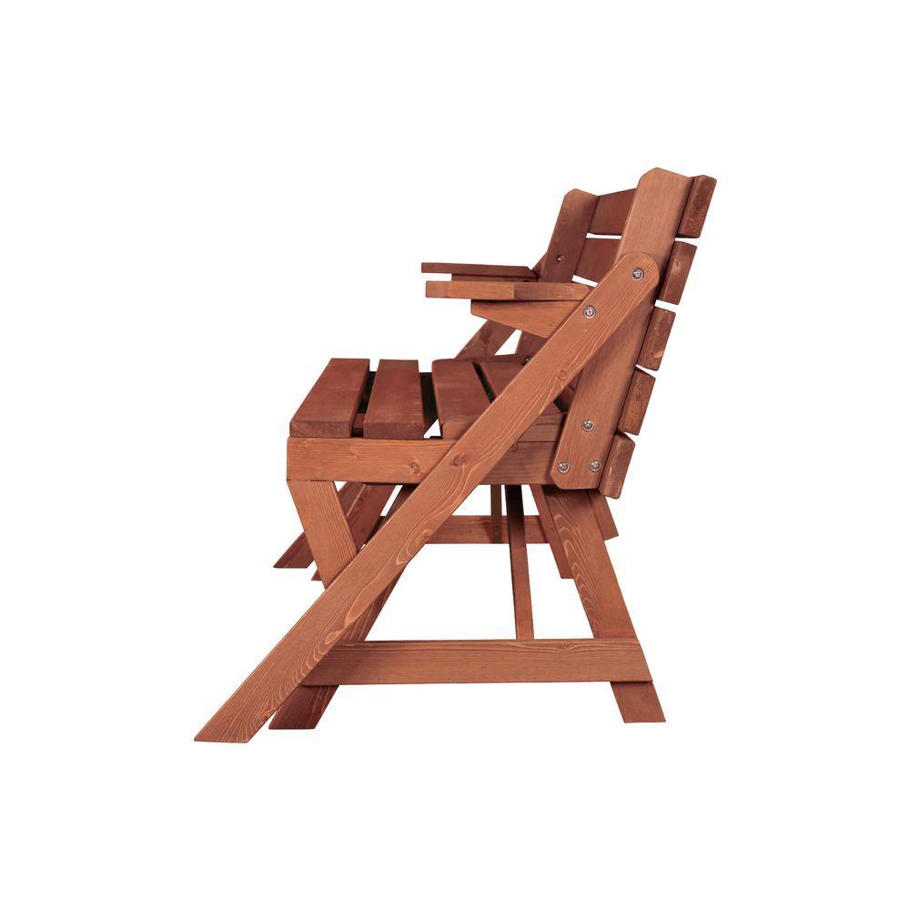 Leisure Season 55 in. x 58 in. x 30 in. Cedar Folding Picnic Patio Table and Bench FPTB7104