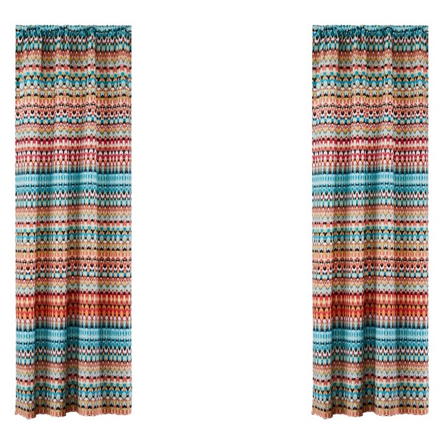 Corona Bohemian Lined Curtain Panel With Rod Pocket 2pk Levtex Home