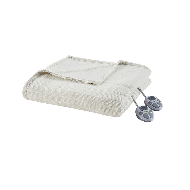 Serta? Ribbed Micro Fleece Heated Electric Blanket