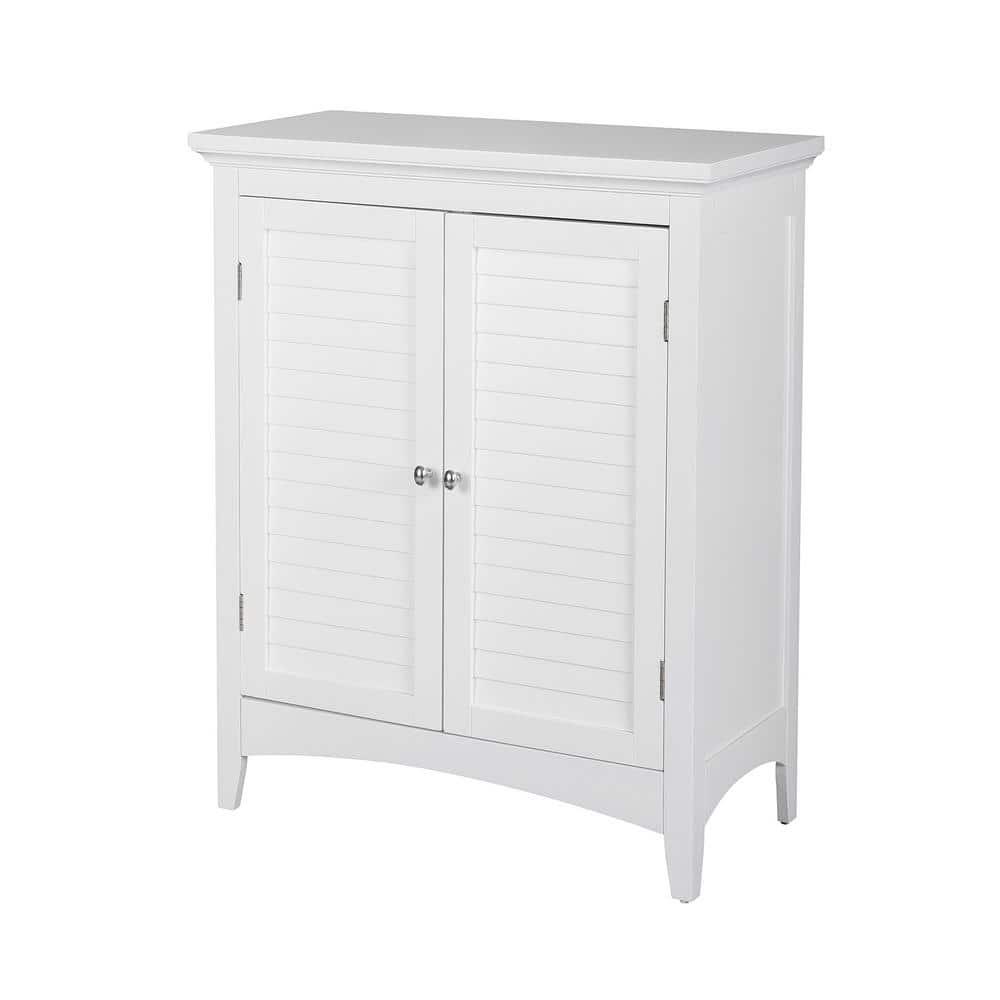 Teamson Home Simon 26 in W x 13 in D x 32 in H Bathroom Linen Storage Floor Cabinet with 2Shutter Doors in White