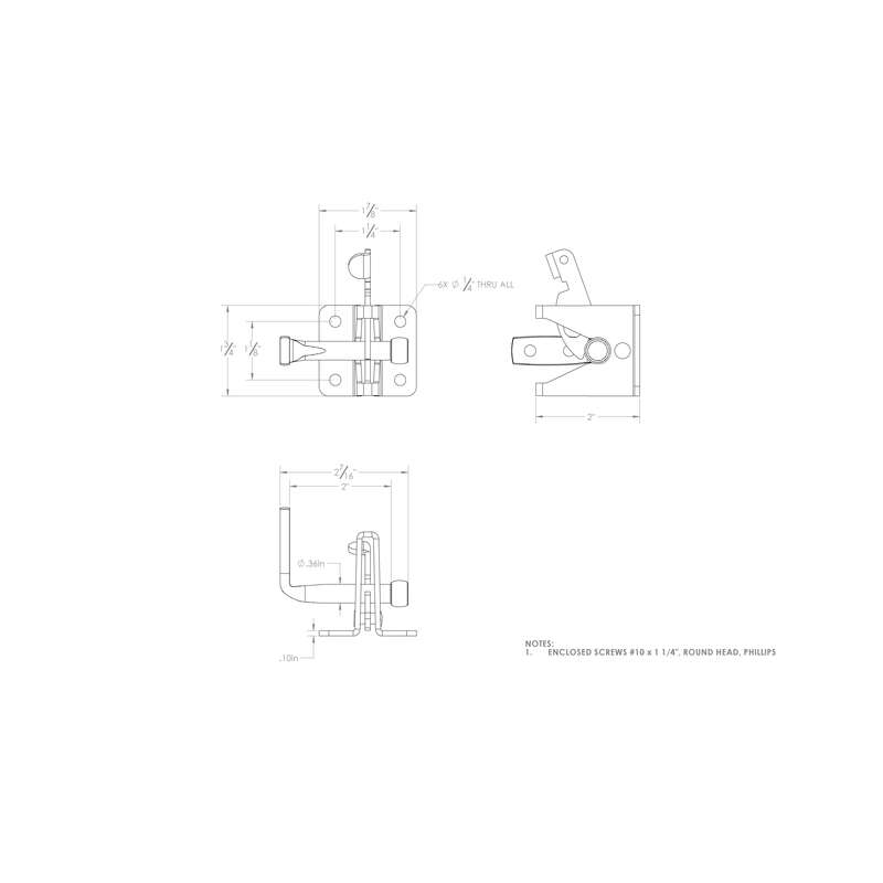 Ace 6.89 in. H X 5 in. W X 1.89 in. L Gloss Zinc Gate Latch