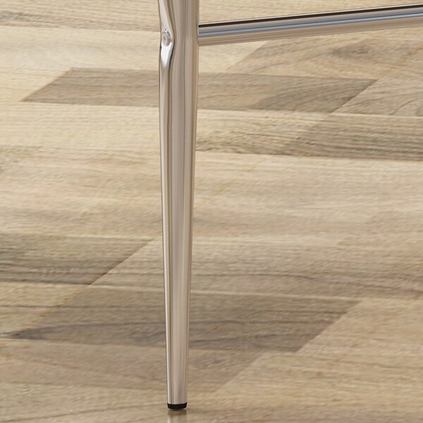 Bandini Modern Upholstered Counter Stools with Chrome Legs (Set of 2) by Christopher Knight Home