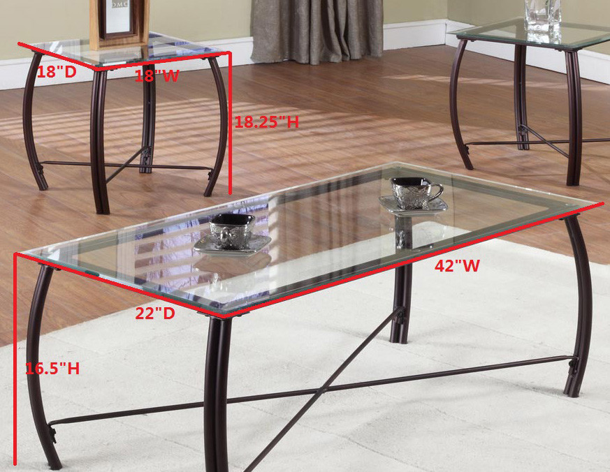 Clovis 3 Piece Coffee Table and End Table Set  Copper Bronze   Contemporary   Coffee Table Sets   by Pilaster Designs  Houzz