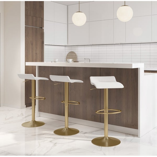 Silver Orchid Tower Ale Brushed Gold Adjustable Bar Stool (Set of 2)