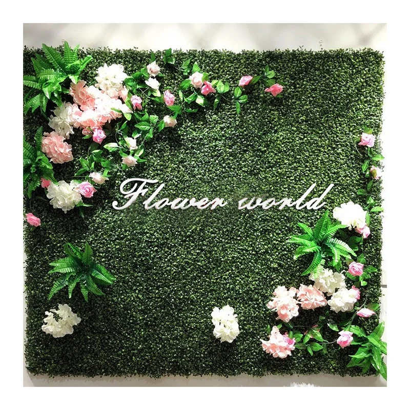 P8 Vertical Garden Supplies Decoration Boxwood Hedge Faux Foliage Artificial Grass for Wall Panel