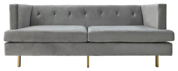 Rendon Velvet Sofa Gray   Modern   Sofas   by Virgil Stanis Design  Houzz