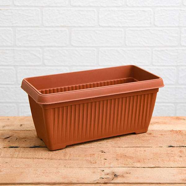 11.8 inch (30 cm) Bello Window Planter No. 30 Rectangle Plastic Pot (Terracotta Color) (set of 6)