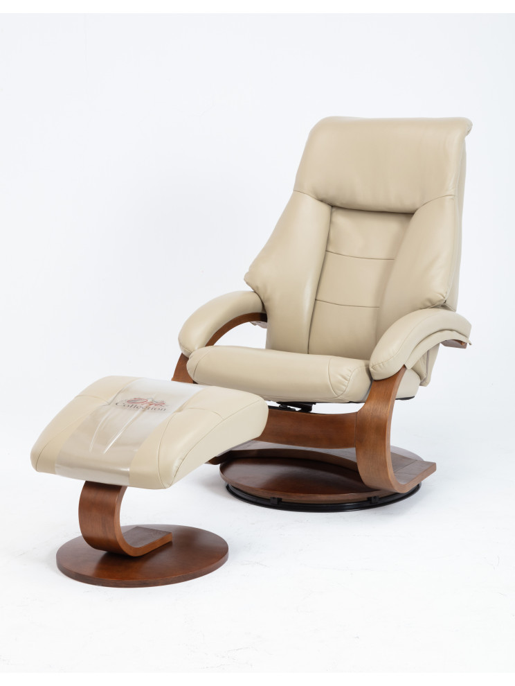 Montreal Recliner and Ottoman  Cobble Air Leather   Contemporary   Recliner Chairs   by Progressive Furniture  Houzz