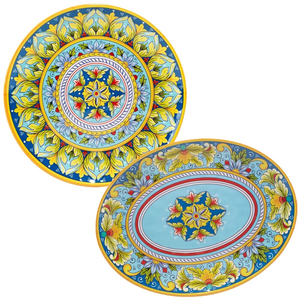 Certified International Palermo Melamine 2 Piece Platter Set   18\