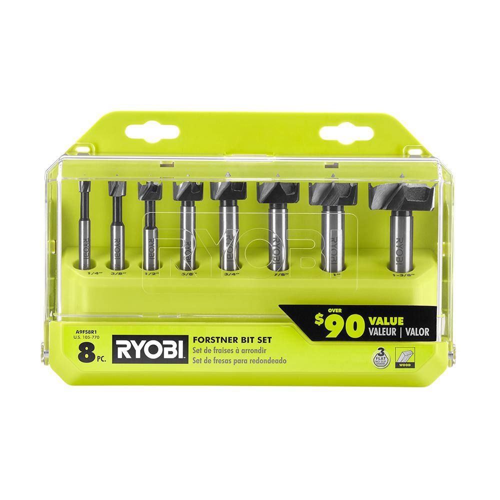 RYOBI Steel Forstner Drill Bit Set (8-Piece) A9FS8R1