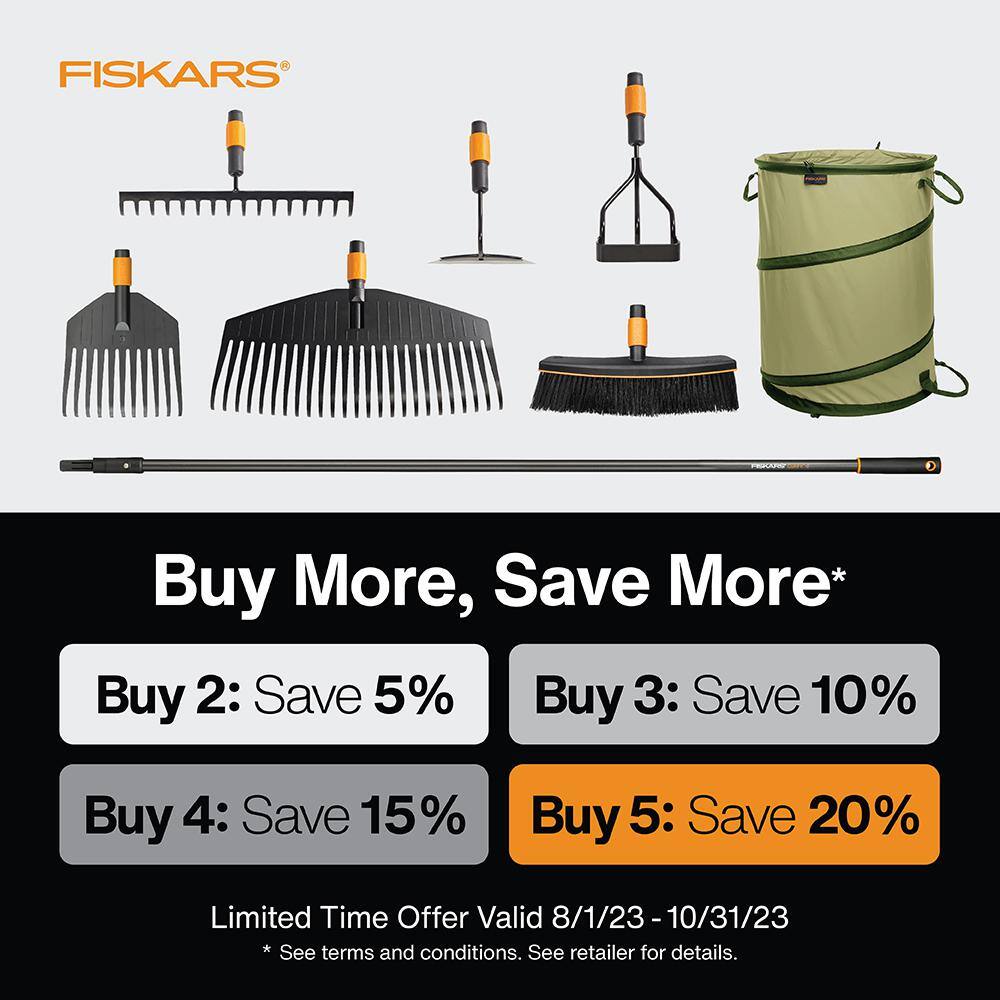 Fiskars 14 in. QuikFit Garden Rake Interchangeable Head Attachment 330380-1001