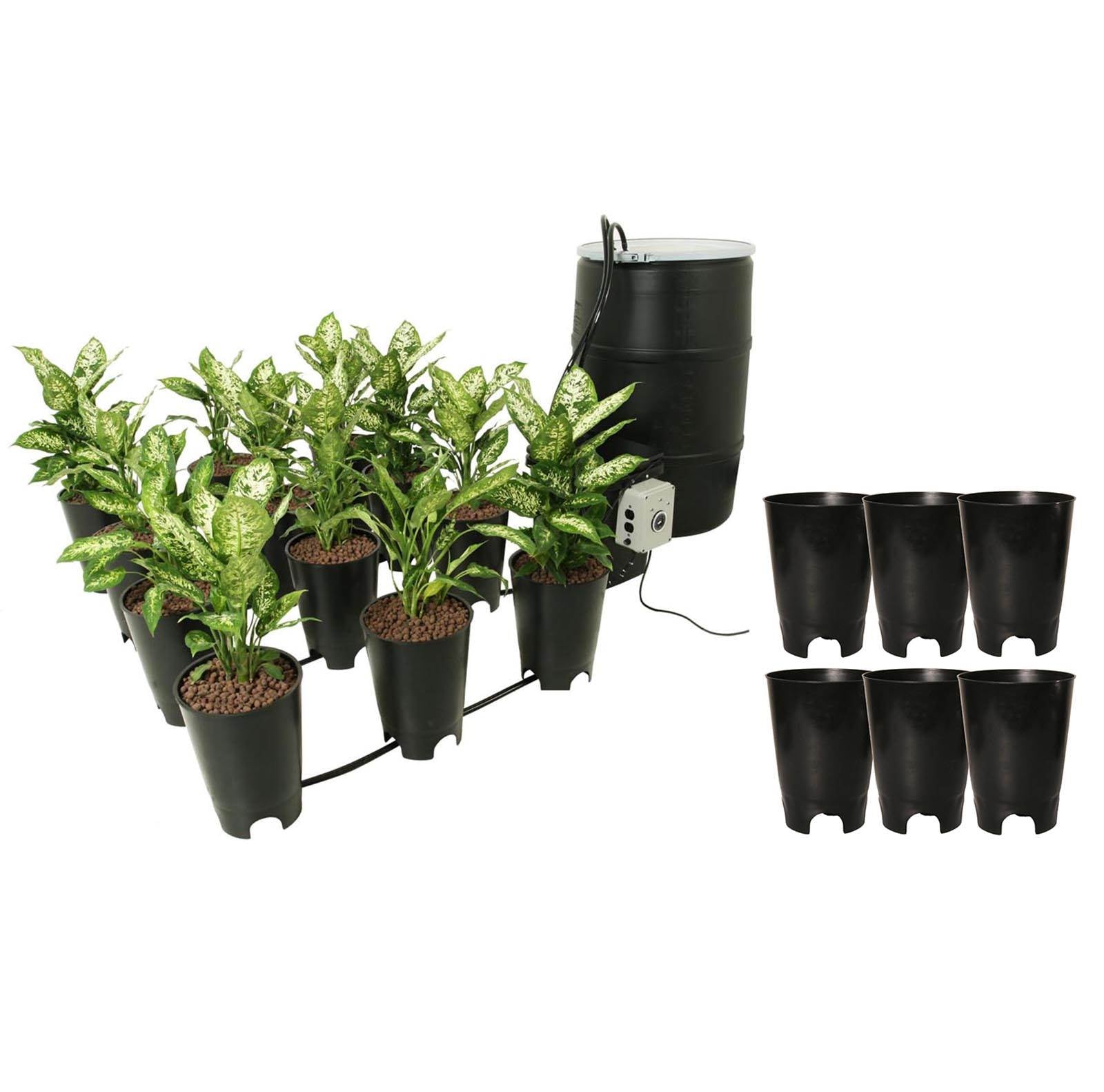 Active Aqua Grow Flow Ebb and Gro 12 Site Hydroponic System + (6) Expansion Pots