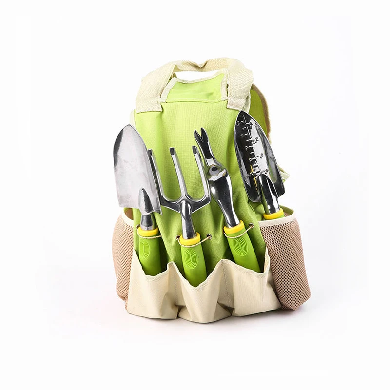 Garden tool set fore pieces with trowel weed fork garden tool set with bag