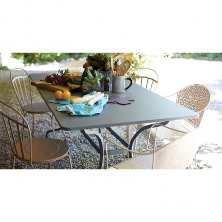 Table FERMOB Romane， table de jardin rectangulaire 8 personnes metal