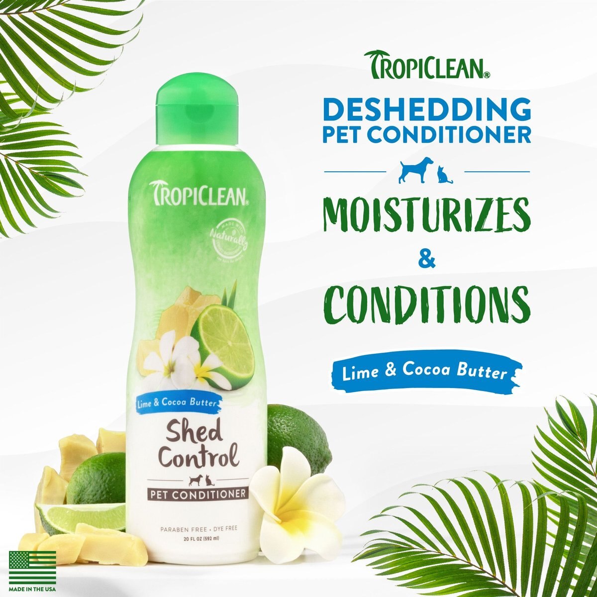 TropiClean Lime and Cocoa Butter Deshedding Dog Conditioner