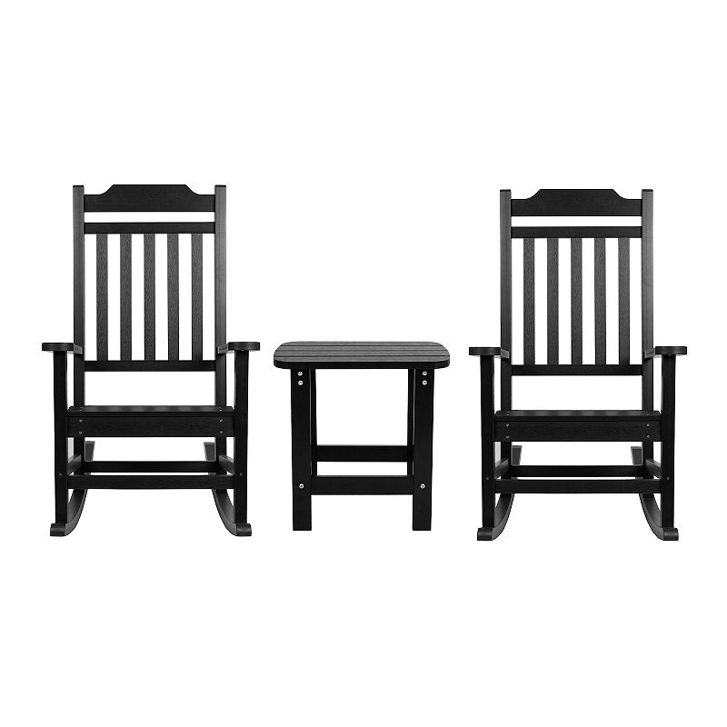 Flash Furniture Winston All-Weather Rocking Chair and End Table 3-piece Set