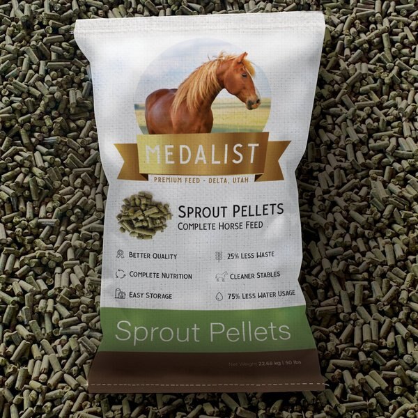 Medalist Sprout Pellets Complete Horse Feed， 50-lb bag