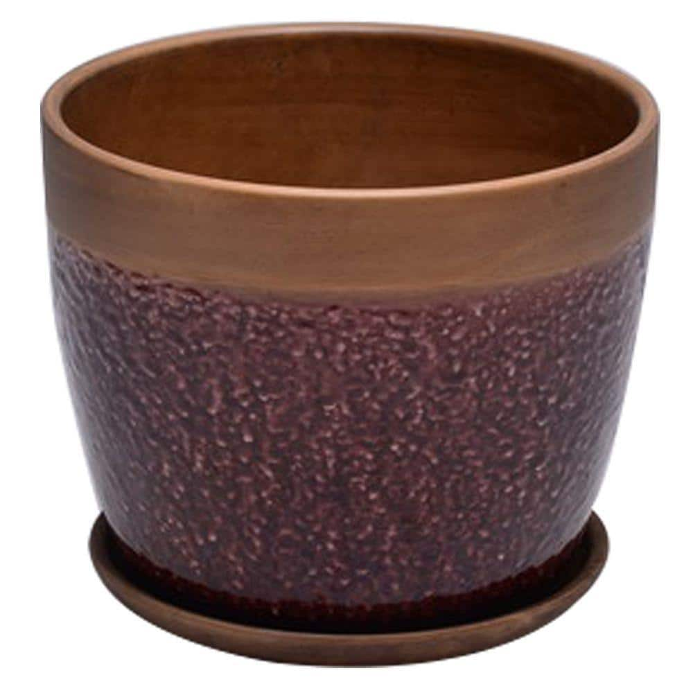 Trendspot 6 in. Dia Brown Geode Ceramic Planter CR11251S-060B