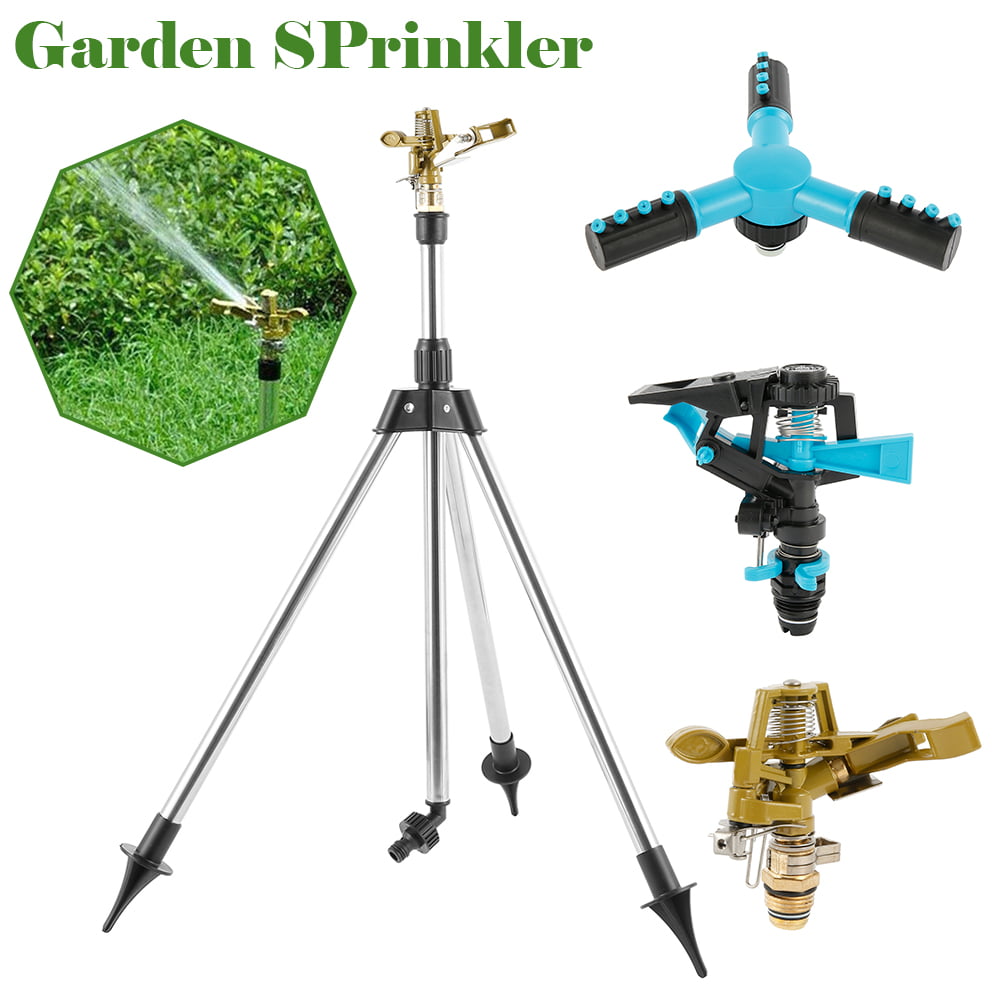 HOTBEST Adjustable Sprinkler Tripod Stainless Steel Water Irrigation Tool Plastic Sprinkler Auto System Garden Lawn Supplies