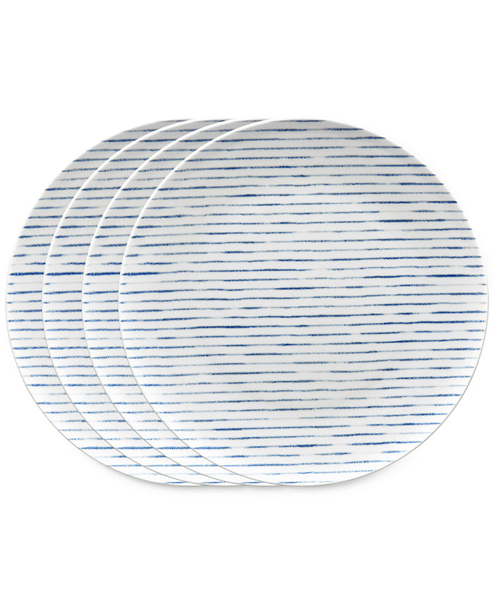 Noritake Hammock Stripes Coupe Dinner Plates Set of 4