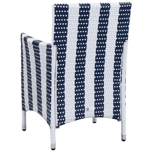 SAFAVIEH Outdoor Living Figueroa Navy/ White Patio Set (4piece)