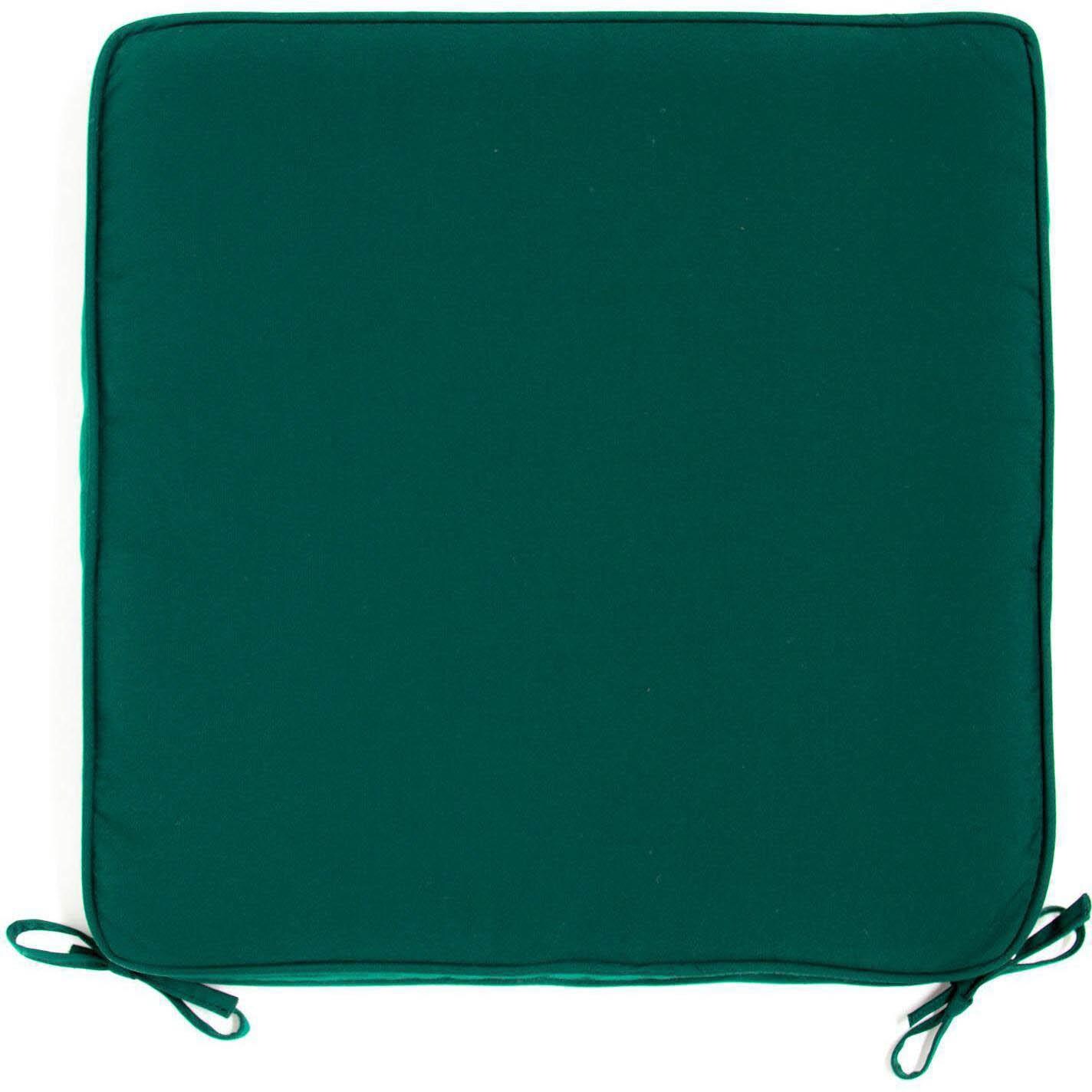 Sunbrella Canvas Forest Green Large Outdoor Replacement Seat Cushion W/ Piping By Signature