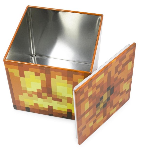 Ukonic Minecraft Jack O x27 lantern Tin Storage Box Cube Organizer With Lid 4 Inches