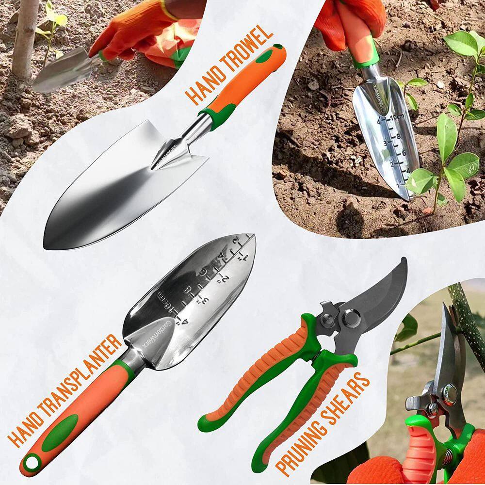 10-Piece Stainless Steel Heavy-Duty Garden Tool Set B0BHBQQ4CG