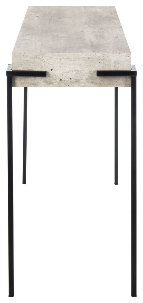 Jeda Rectangle Console Table  Light Gray/Black   Industrial   Console Tables   by Rustic Home Furniture Deco  Houzz