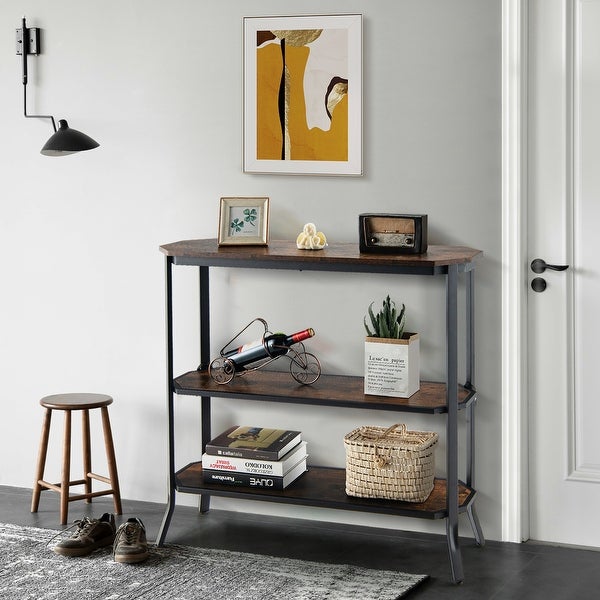 Costway 3-Tier Entryway Sofa Console Table Steel Frame for Hallway - 39.5'' x 12'' x 36''