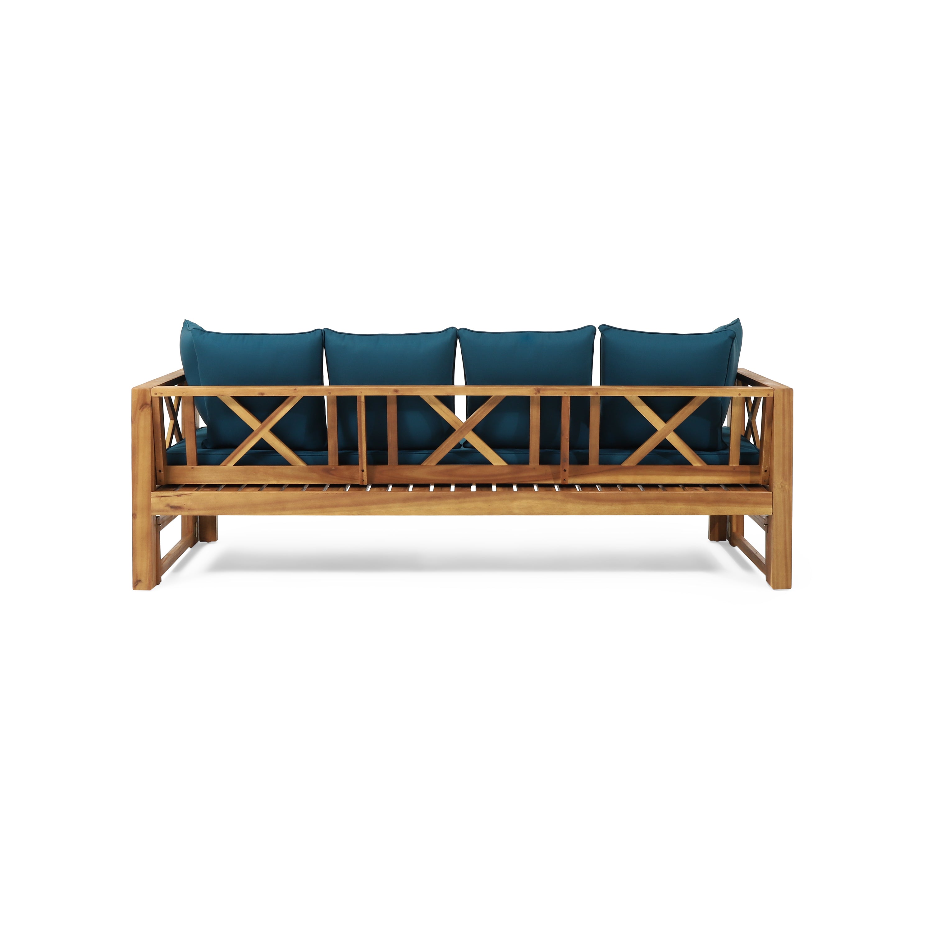 Camille Outdoor Extendable Acacia Wood Daybed Sofa