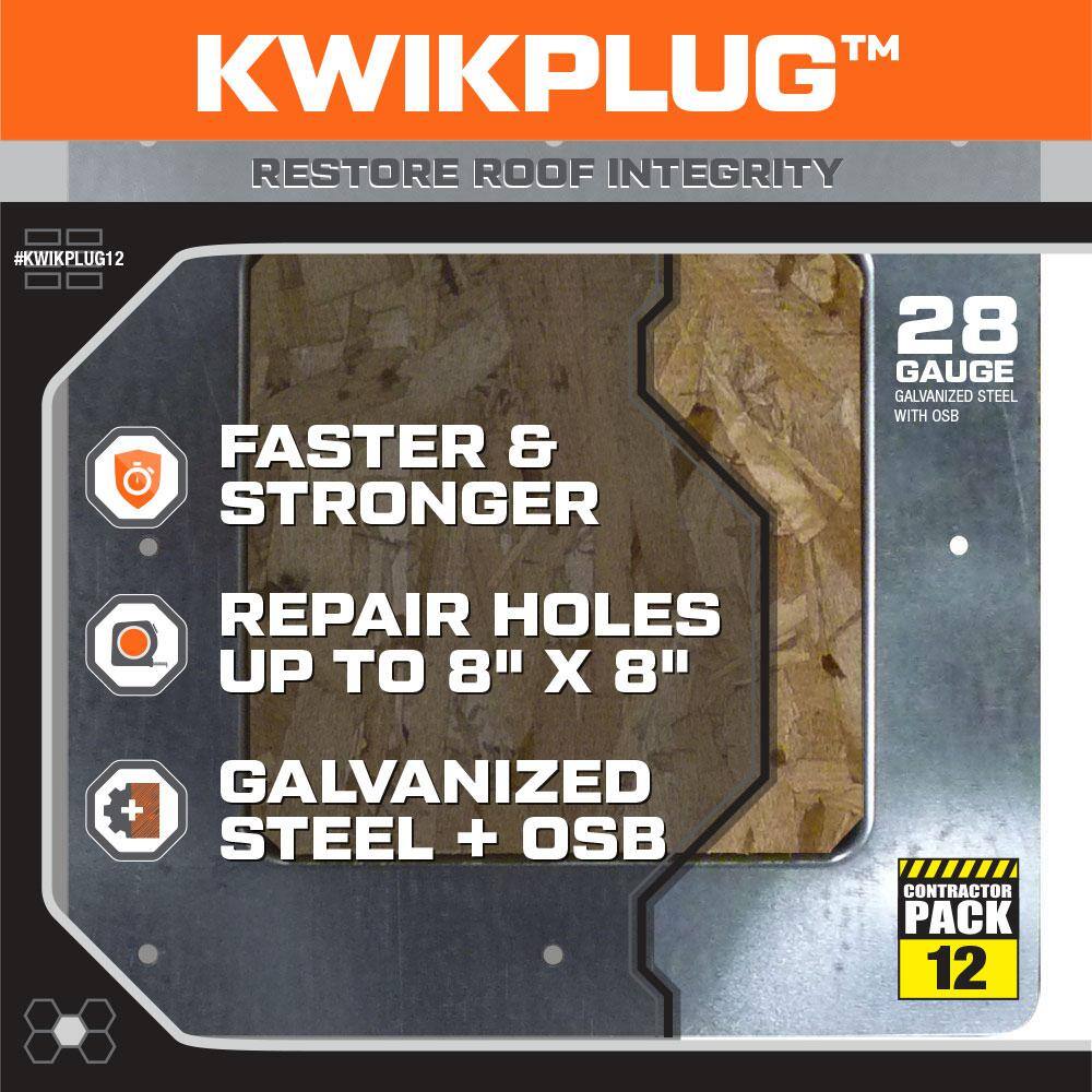 Gibraltar Building Products 12 in. x 12 in. Kwik-Plug Roof Repair Patch (12-Pack) KWIKPLUG12