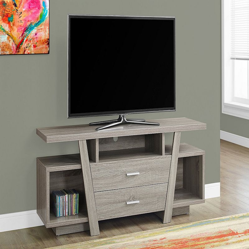 60 Taupe Gray Contemporary TV Stand with Storage Drawers