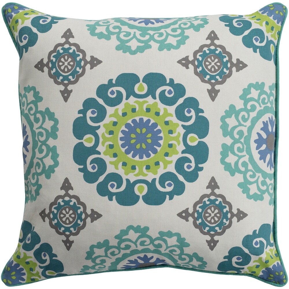 Artistic Weavers Jacquelyn Medallion Modern Mint Feather Down or Poly Filled Throw Pillow 18 inch