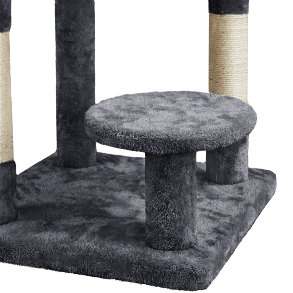 Yaheetech 46'' Cat Tree Multilevel Cat Condo with Scratching Posts and Perch Platform，Dark Gray