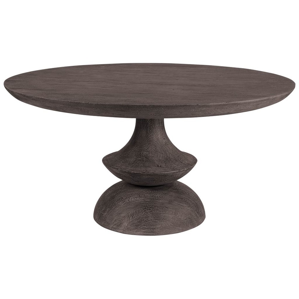 Crossman Grey Solid Wood Round Dining Table