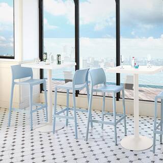 Lagoon Sensilla Baby Blue 40.60 in. Low Back Resin Stackable Bar Stool (Set of 2) 7211B9-BSLGS